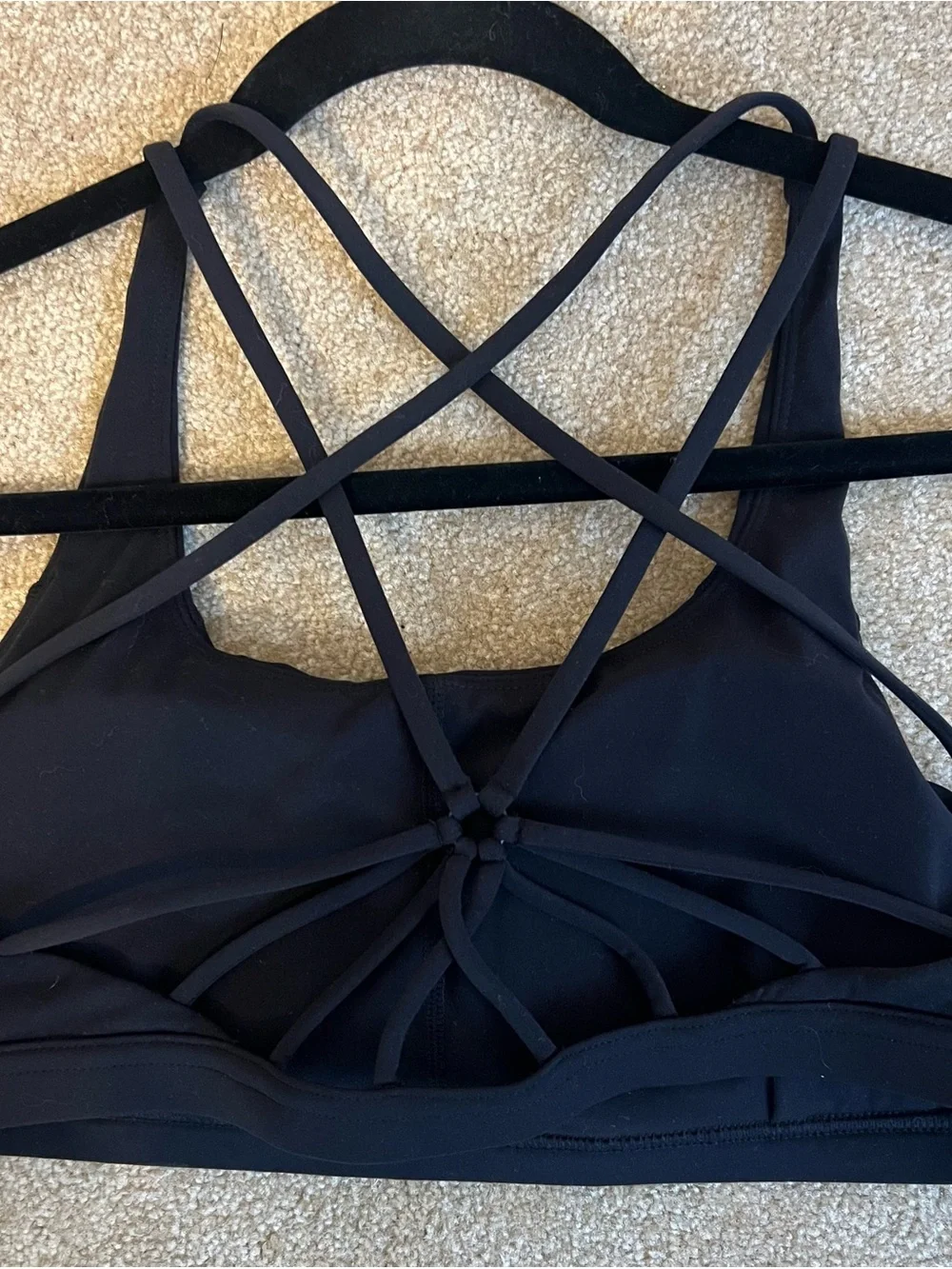 BuffBunny Black Strappy Crossover Sports Bra